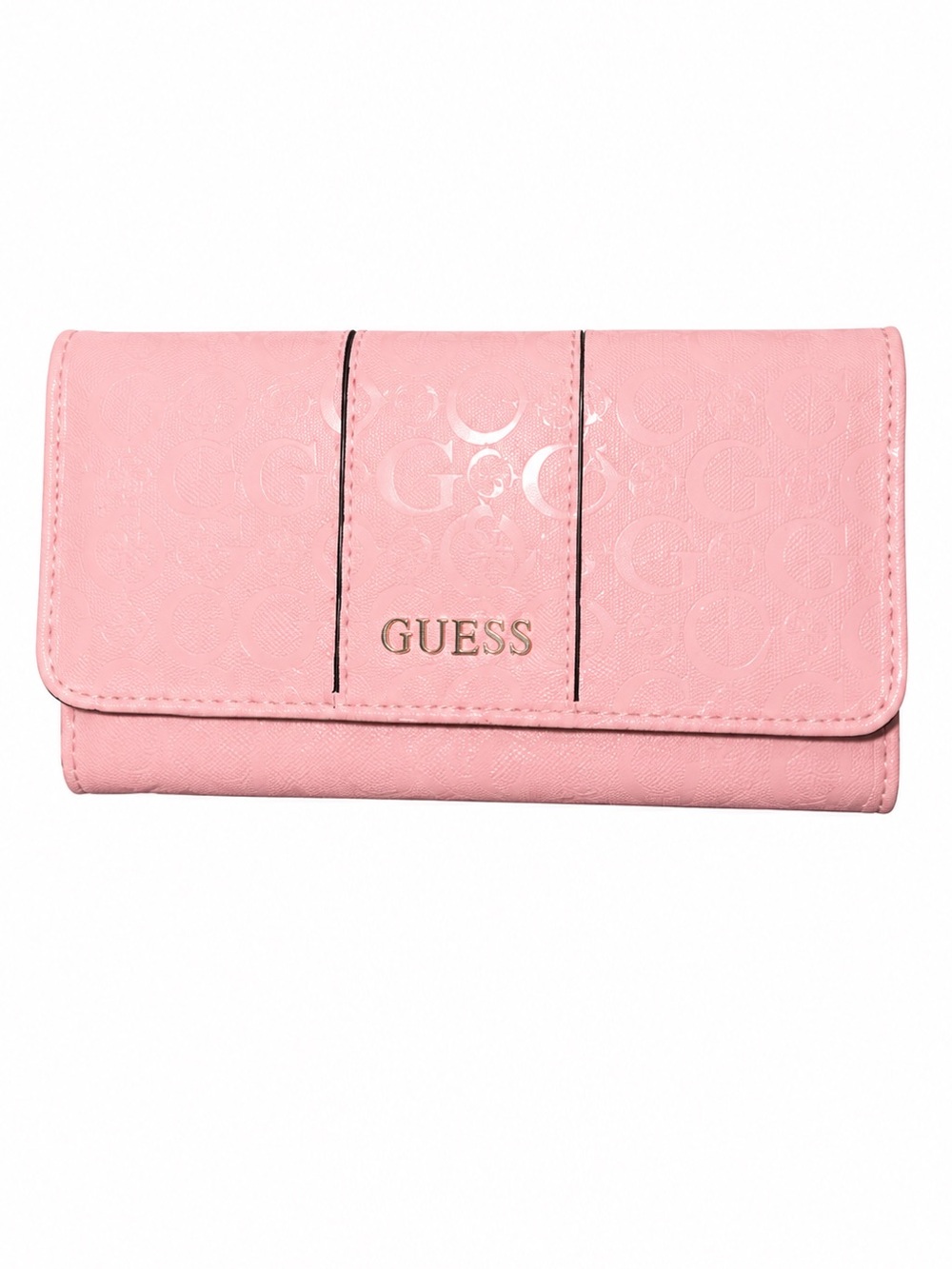 Guess Blush patent logo slim wallet